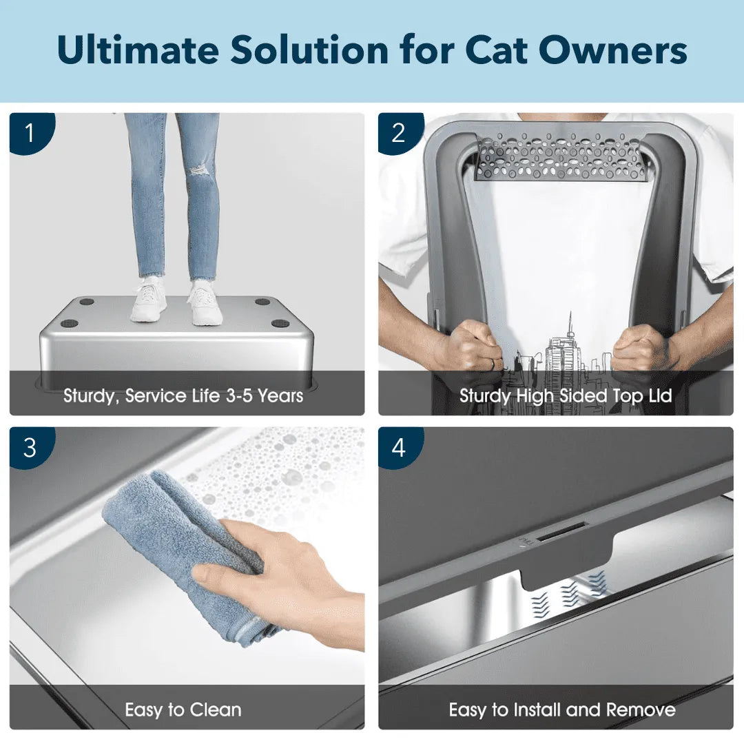 XXL 304 Stainless Steel Cat Litter Box